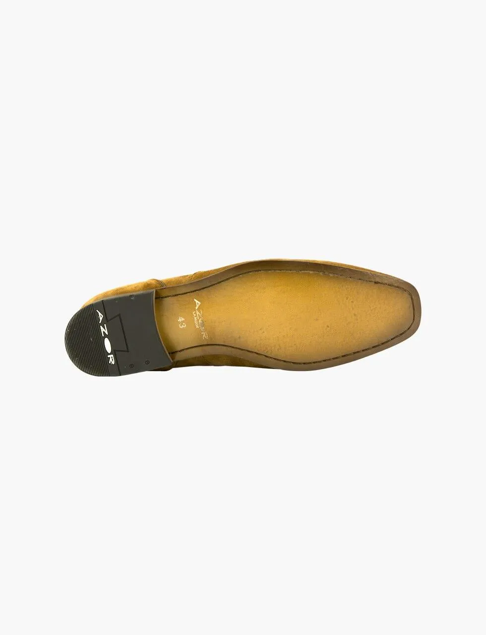 AZOR Mens Semi - Square Bruno Slip On Shoes Tan UK 7 to UK 12