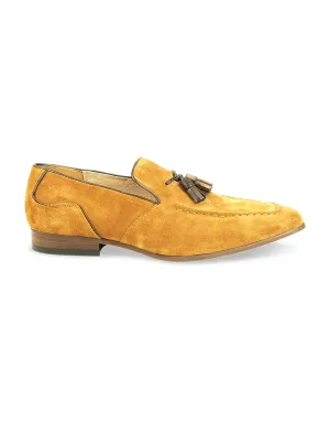 AZOR Mens Semi - Square Bruno Slip On Shoes Tan UK 7 to UK 12