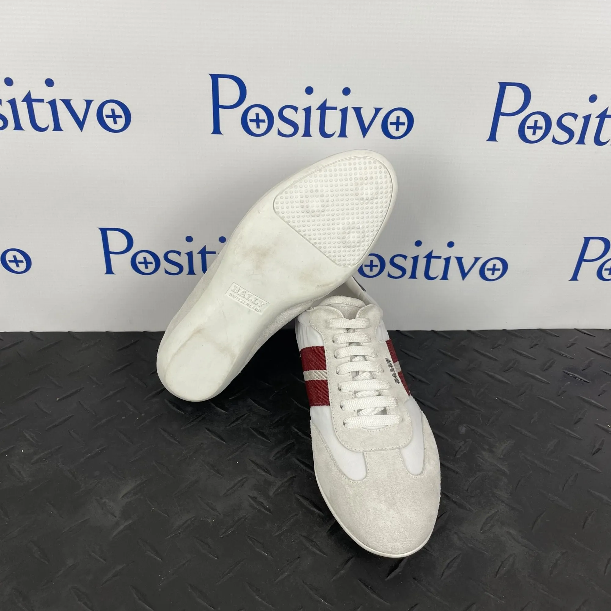 Bally Haldin White Suede Low Top Sneakers w/ Defect