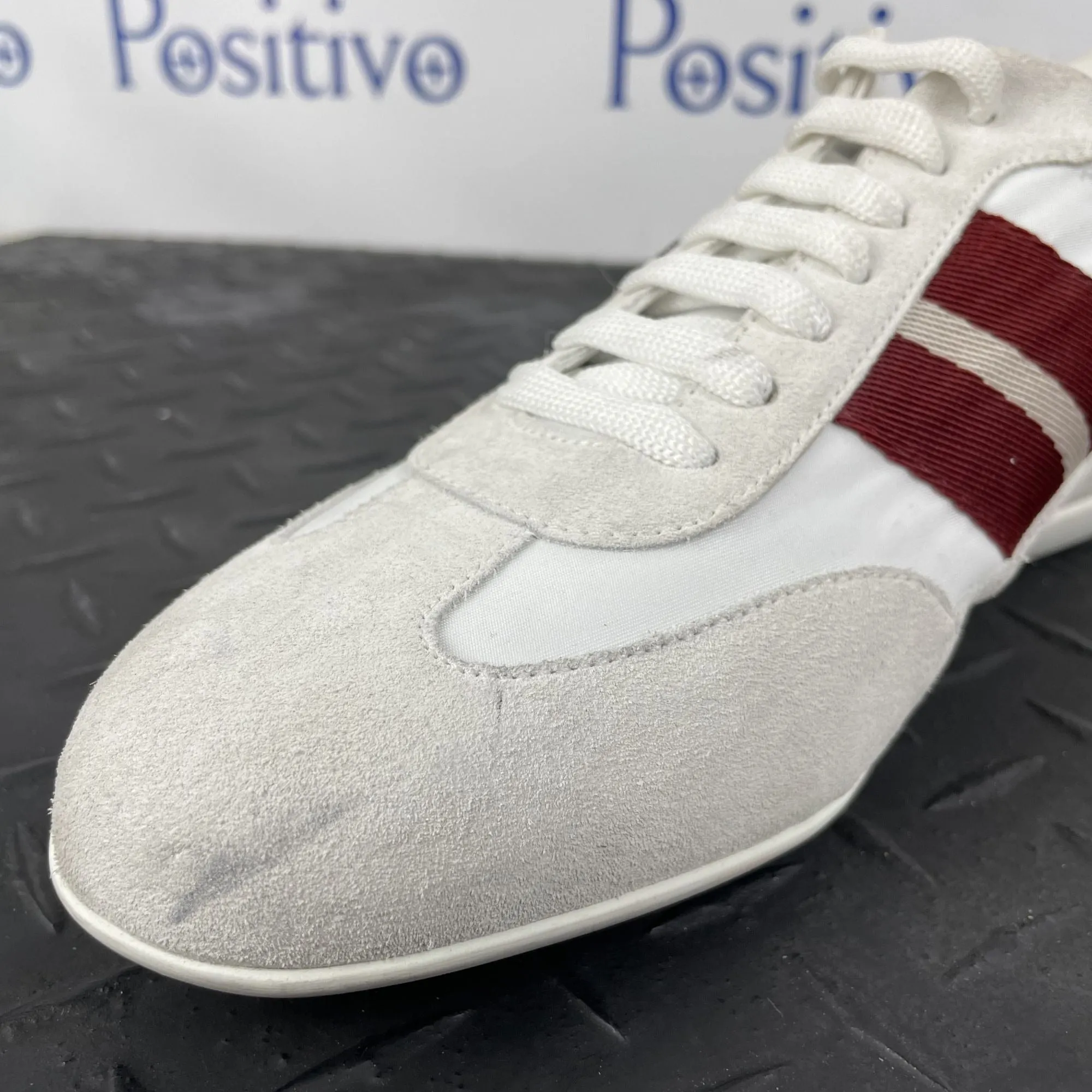 Bally Haldin White Suede Low Top Sneakers w/ Defect