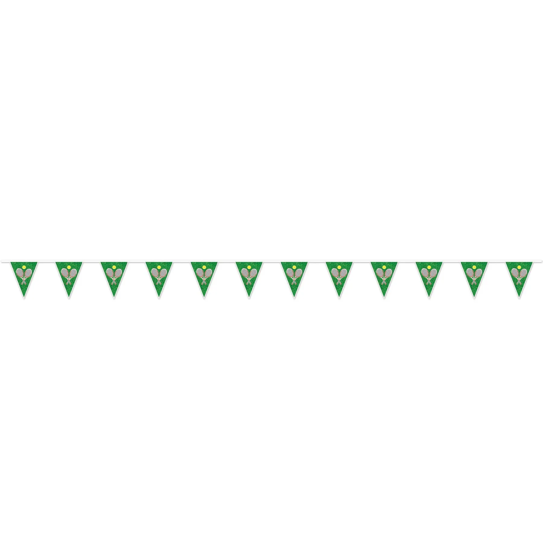Beistle Tennis Pennant Banner 9 in  x 10' 9 in  (1/Pkg) Party Supply Decoration : Tennis
