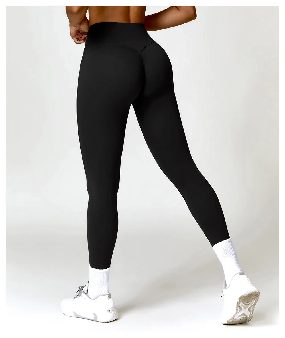 Belly Contracting Hip Lifting Brushed High Waist Yoga Pants