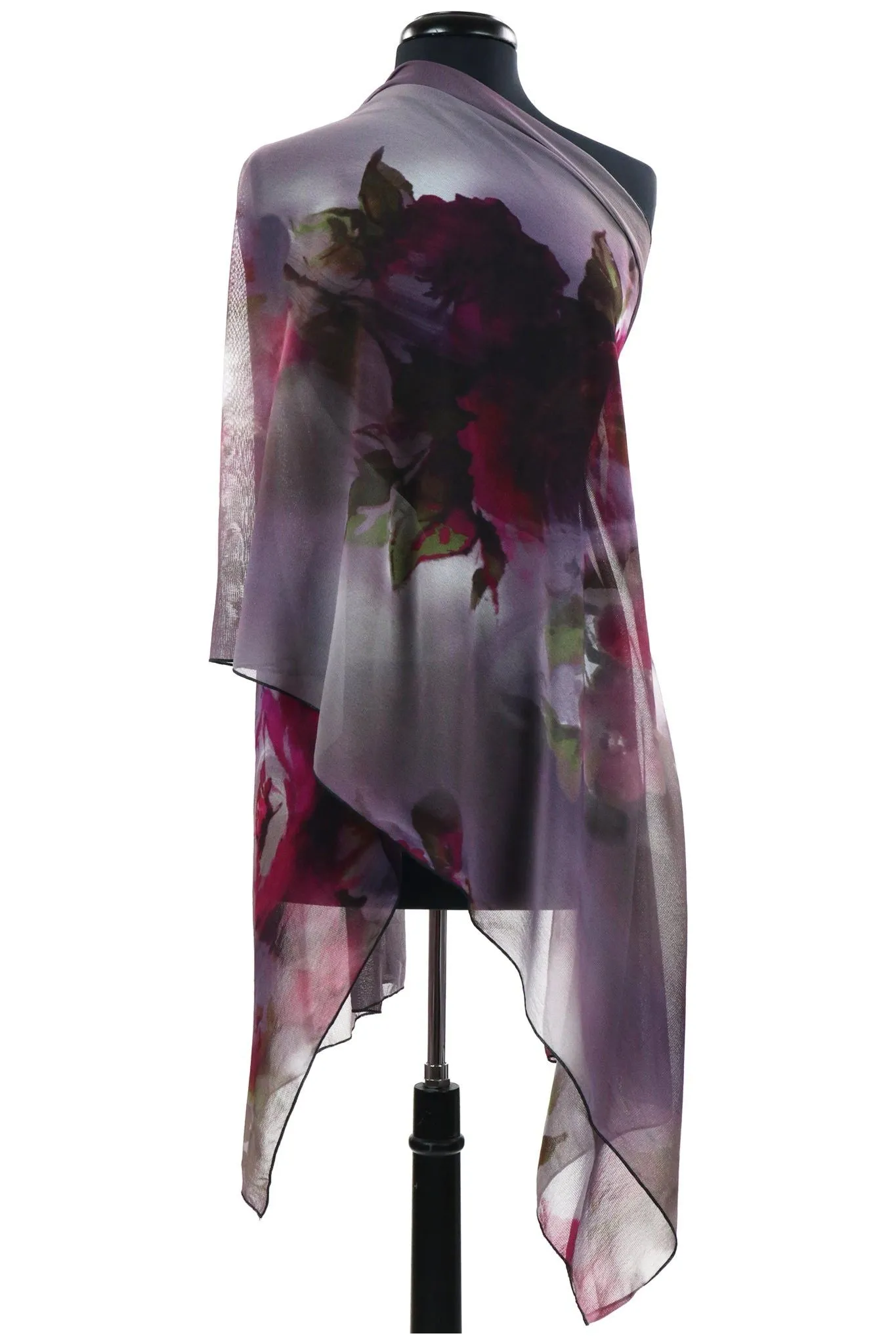 BEVERLY Long and Wide Sheer Print Shawl Wrap Stole