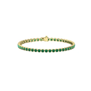 Bezel Emerald Tennis Bracelet