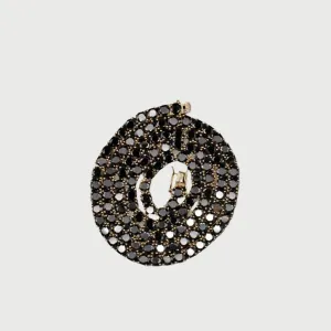 Black Moissanite Onyx Diamond Sterling Silver Tennis Chain in White/Yellow Gold