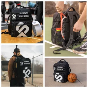Black Sports Gym Backpack with Shoe Compartments