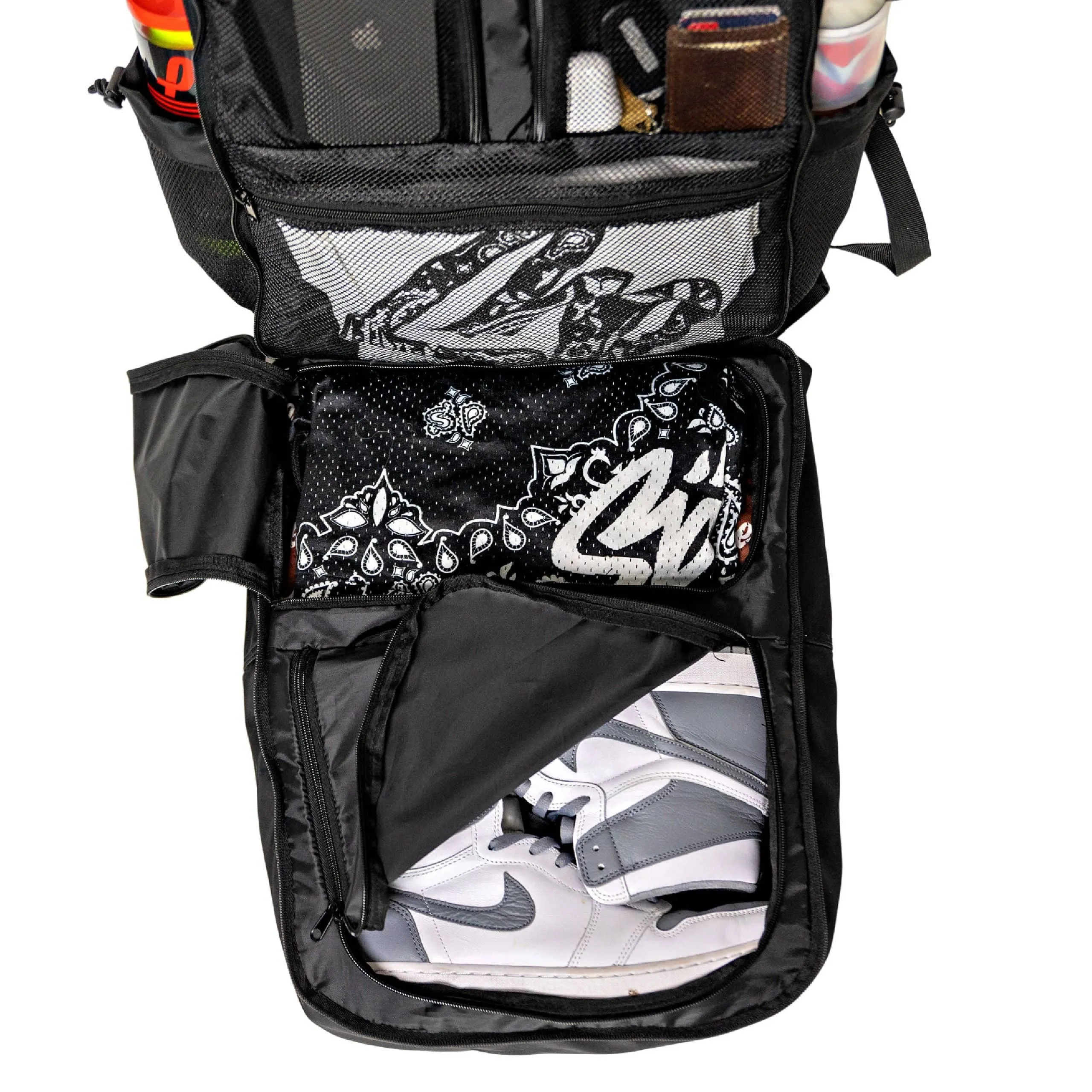 Black Sports Gym Backpack with Shoe Compartments