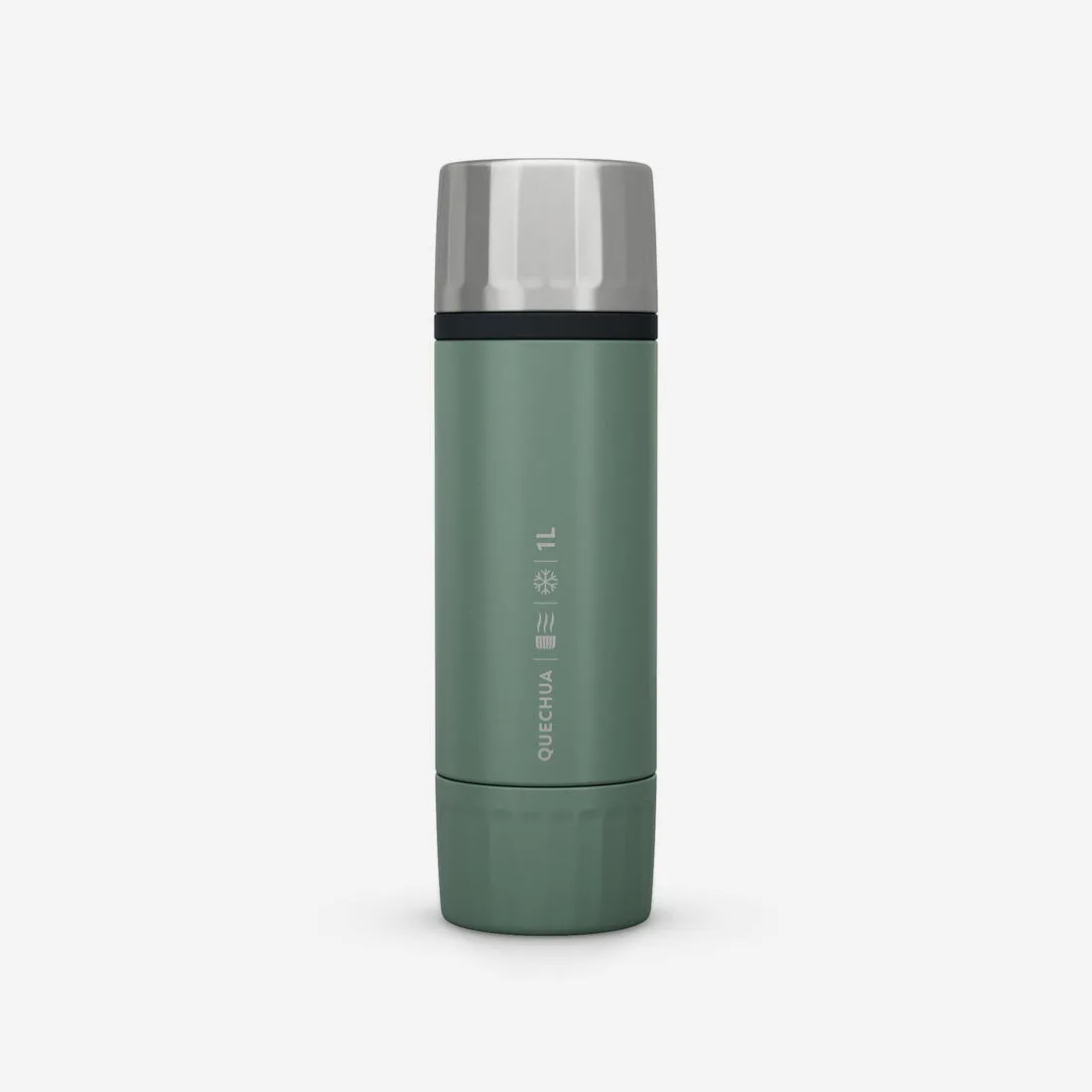 Bouteille 900 isotherme 1L inox de randonnée et camping, bouchon instantané.