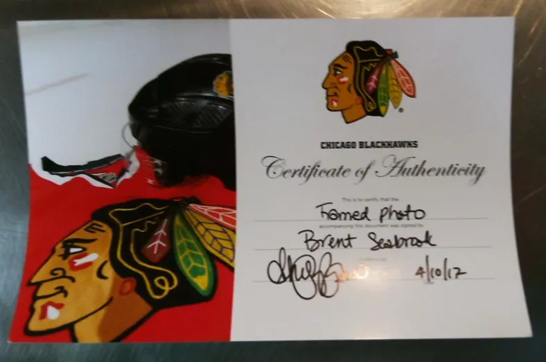 Brent Seabrook Chicago Blackhawks 2012 Autographed Photo