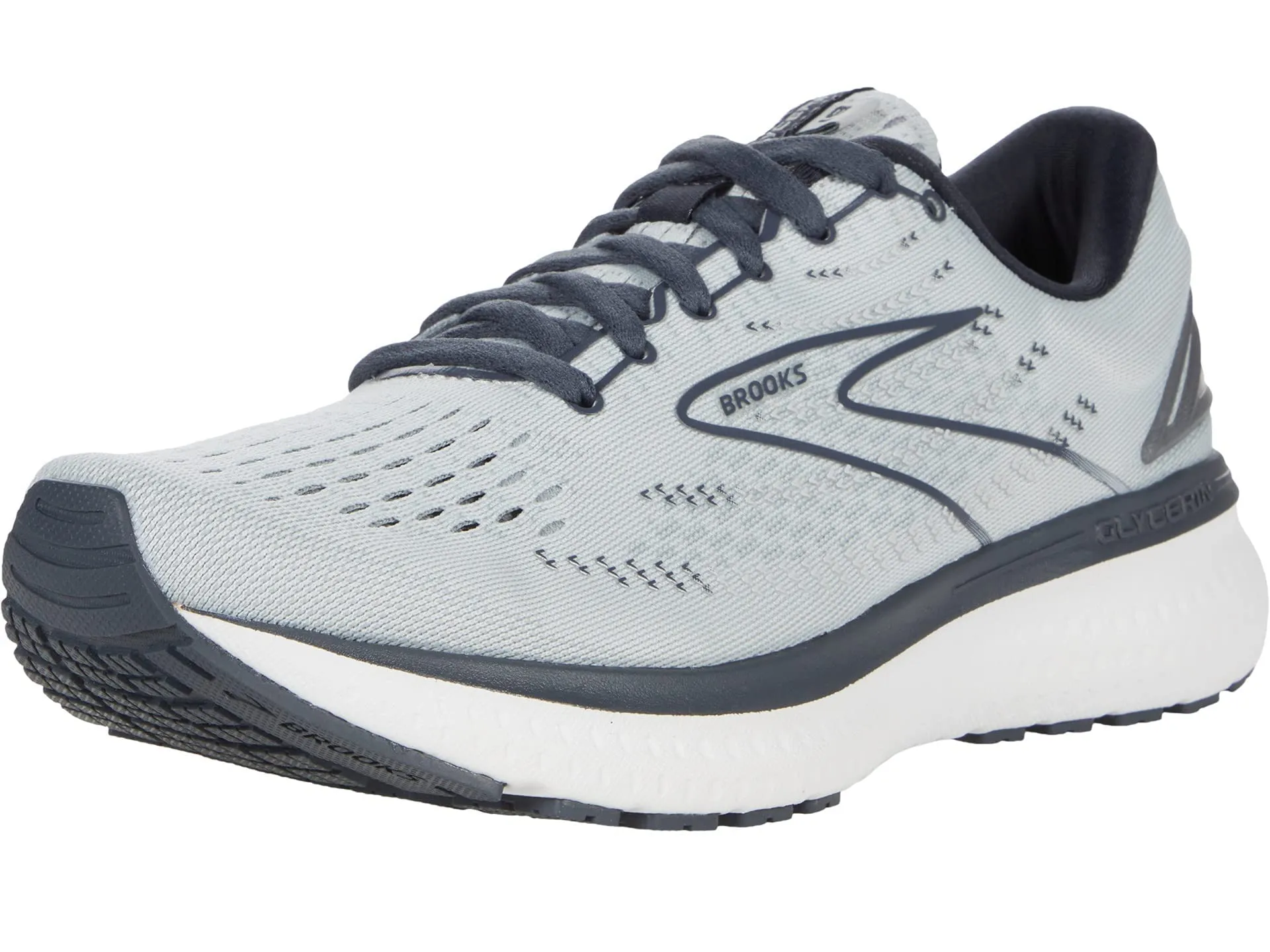 Brooks Single Shoe Glycerin 19 Grey/Ombre/White 8 Right D - Wide