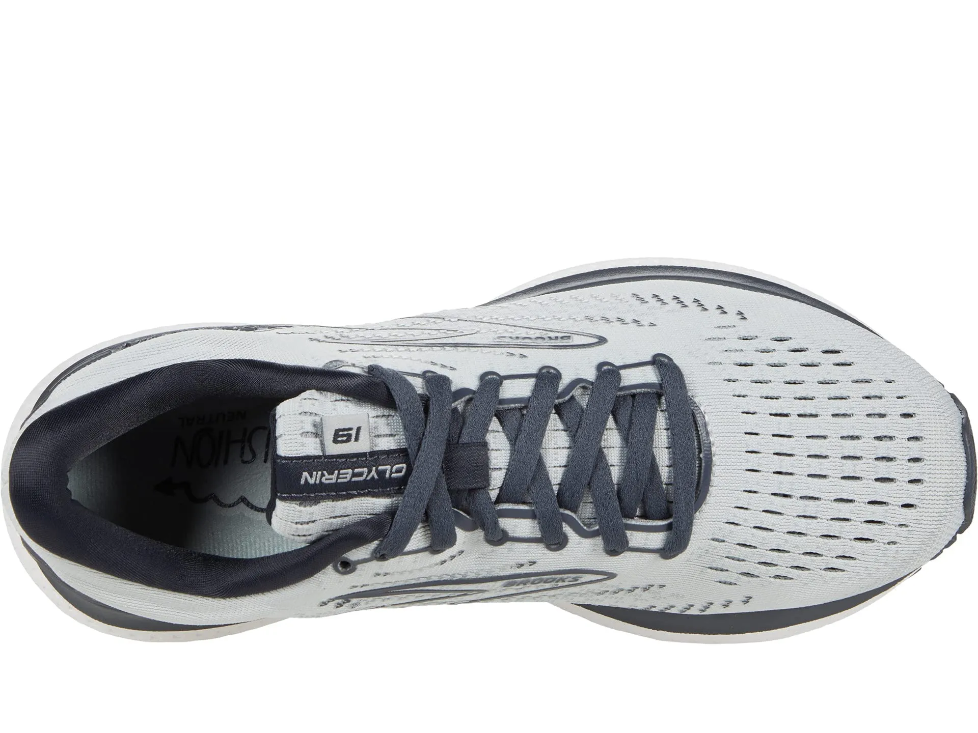 Brooks Single Shoe Glycerin 19 Grey/Ombre/White 8 Right D - Wide