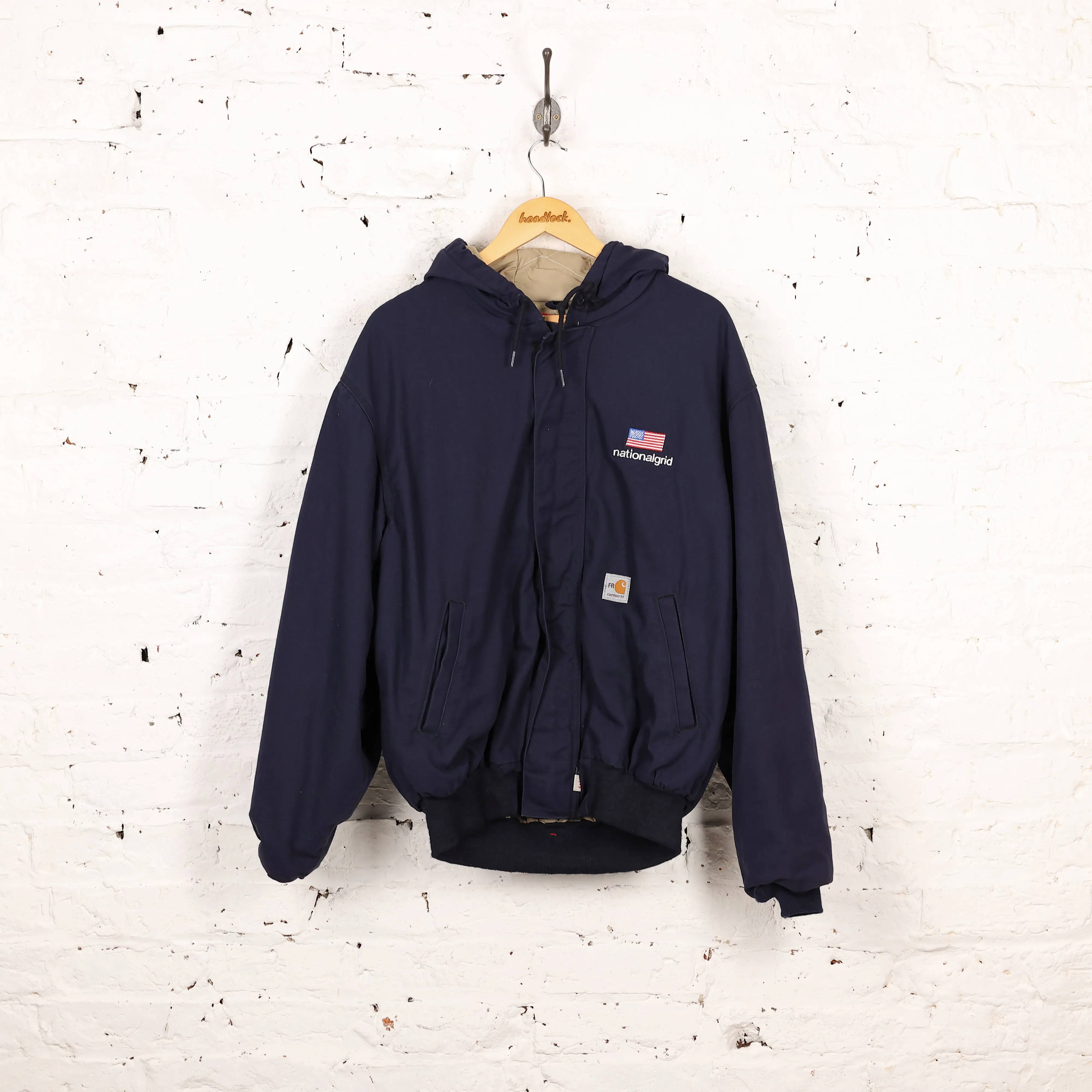 Carhartt FR Hooded Work Jacket - Blue - L