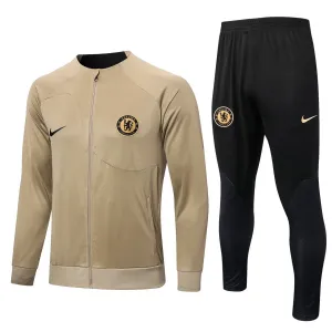 CHELSEA FC BEIGE TRAINING PRESENTATION SOCCER TRACKSUIT 2022-23