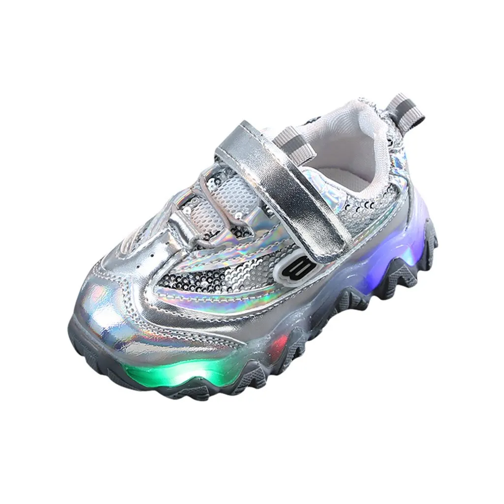 Children Sneakers Bling Led Light Luminous Sport Shoes