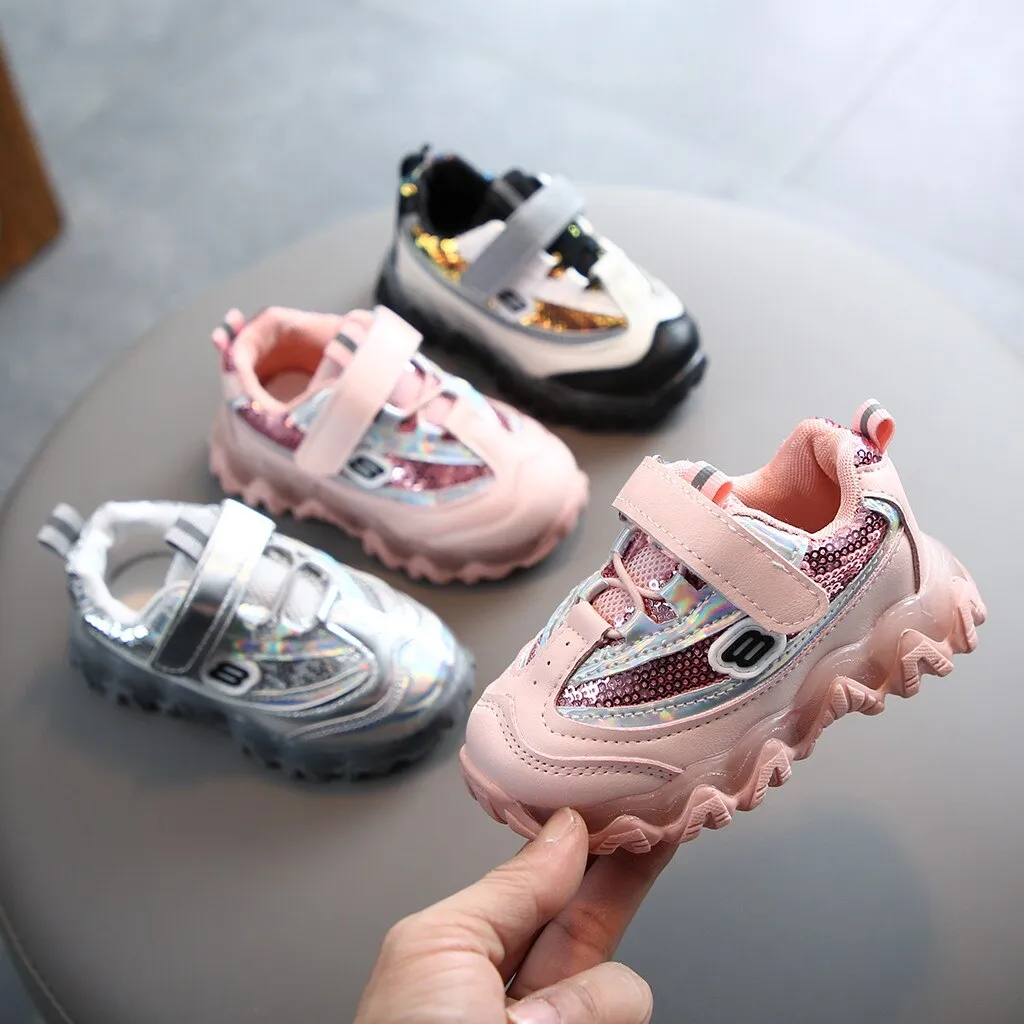 Children Sneakers Bling Led Light Luminous Sport Shoes