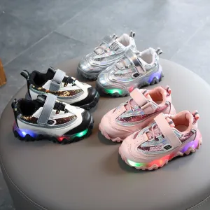 Children Sneakers Bling Led Light Luminous Sport Shoes
