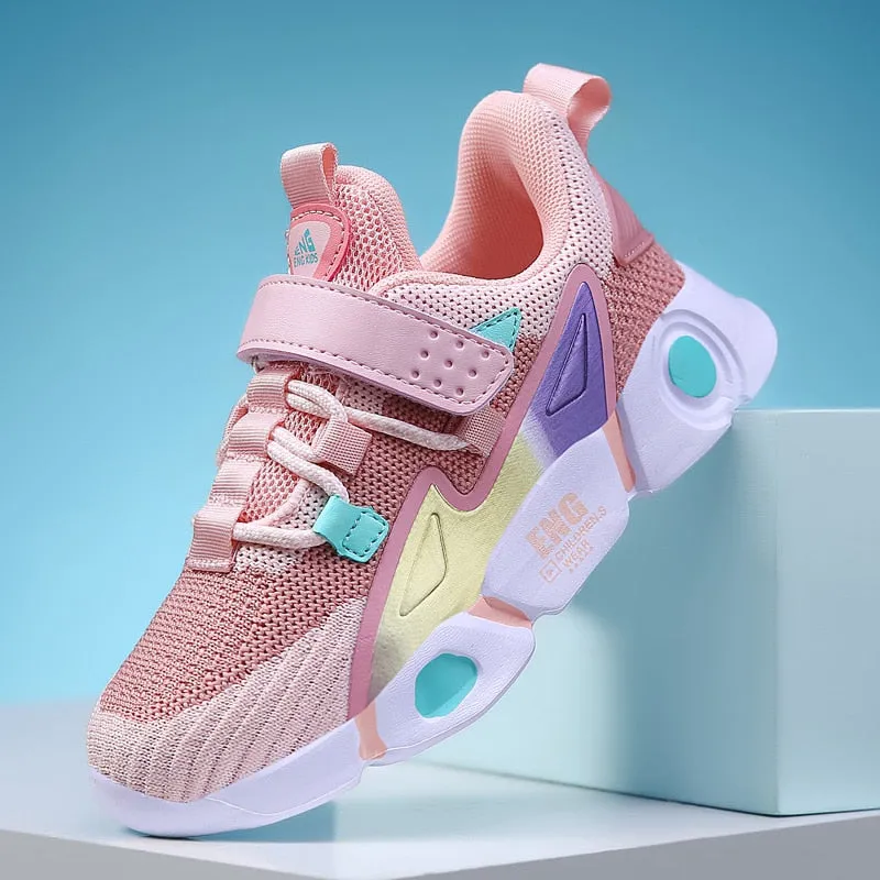 Children's shoes for girls spring 7 years old casual shoes breathable running sports shoes