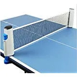 Cima Innovative Retractable Table-Tennis Net with Adjustable Length and Push Clamps Portable and Fits Most Tables (Medium, Multicolour)