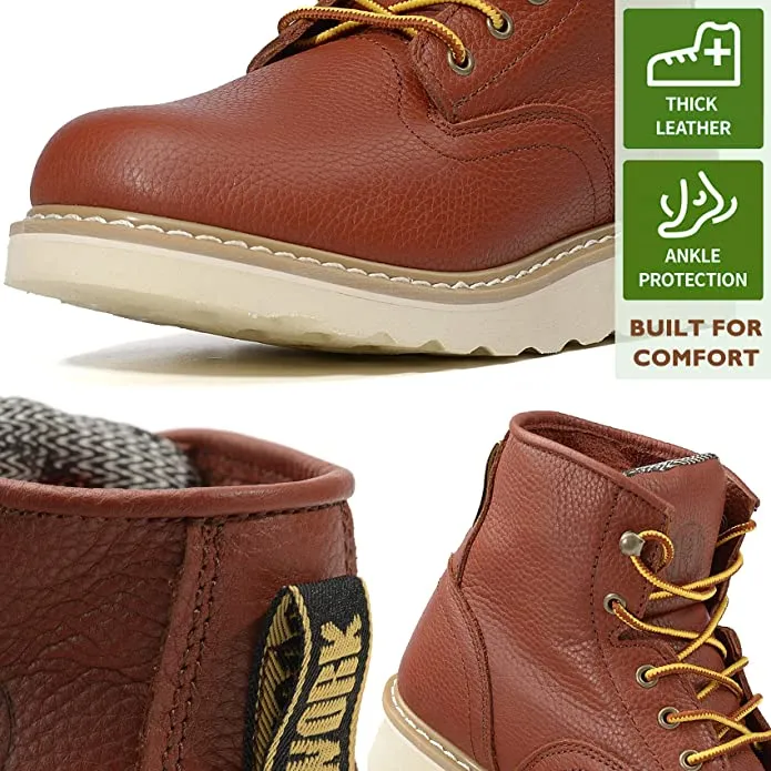 CK307 - 6'' Non-slip Water Resistant Safety Boots Soft Toe - Claret/Eva Sole