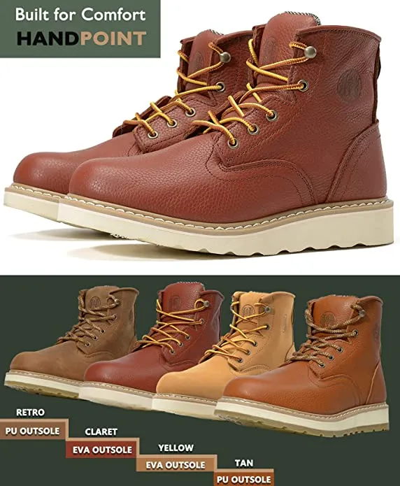 CK307 - 6'' Non-slip Water Resistant Safety Boots Soft Toe - Claret/Eva Sole