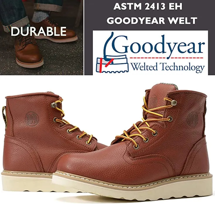 CK307 - 6'' Non-slip Water Resistant Safety Boots Soft Toe - Claret/Eva Sole