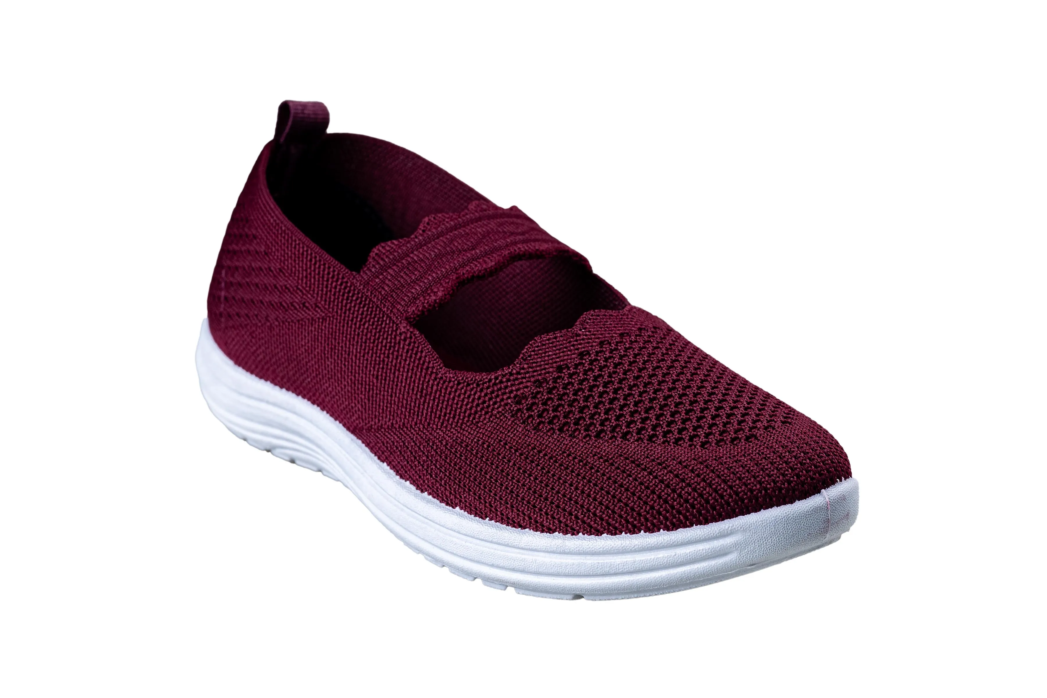 Comfort Walk Ladies Maroon Sports Shoe
