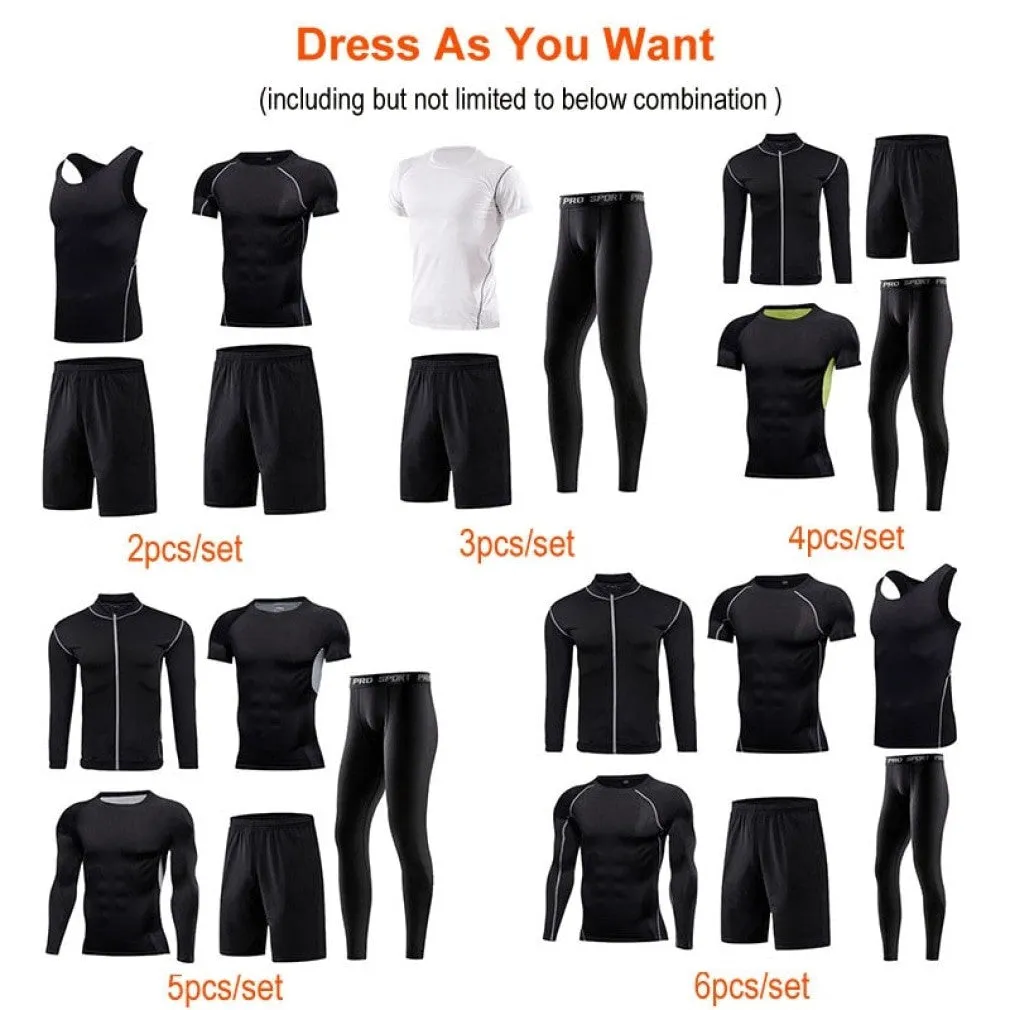ContiNent 33 Men Sportswear Compression Sport Suits Quick Dry Running Sets Clothes Sports Joggers Training Gym Fitness Tracksuits Running Set