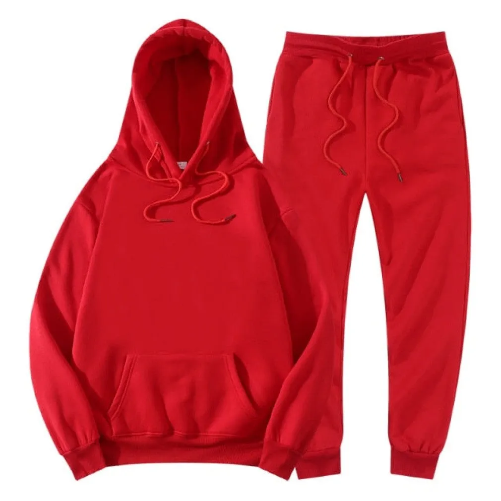 ContiNent 33 Men Women Tracksuit Hoodies Pants Jogging Sweatpants Sets Winter Fleece Jogger Sports Suit Sweatshirt Pullover Fashion