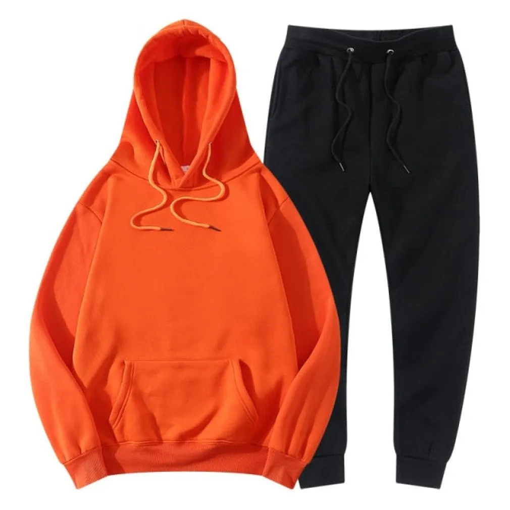 ContiNent 33 Men Women Tracksuit Hoodies Pants Jogging Sweatpants Sets Winter Fleece Jogger Sports Suit Sweatshirt Pullover Fashion