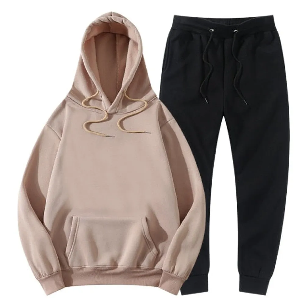 ContiNent 33 Men Women Tracksuit Hoodies Pants Jogging Sweatpants Sets Winter Fleece Jogger Sports Suit Sweatshirt Pullover Fashion