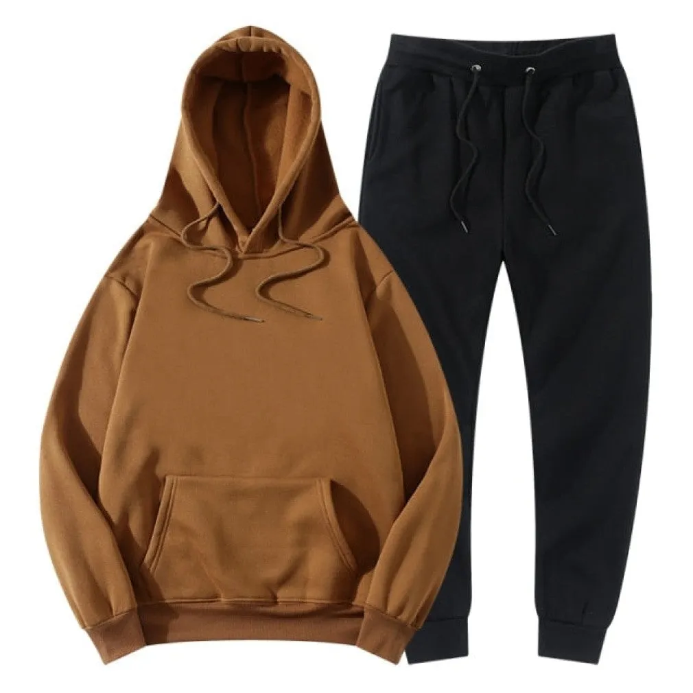 ContiNent 33 Men Women Tracksuit Hoodies Pants Jogging Sweatpants Sets Winter Fleece Jogger Sports Suit Sweatshirt Pullover Fashion