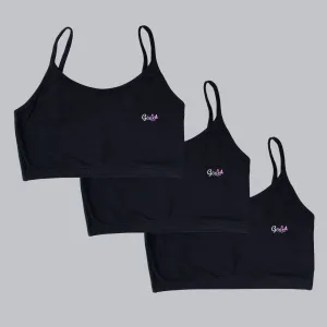 Cotton Spandex Super Soft Training Bra for Girls (Pack of 3)