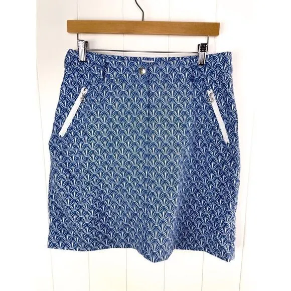 Daily Sports Swedish Blue Design Tennis Golf Skort Size US 8 Polyester