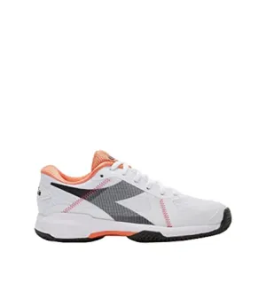Diadora Trofeo W All Ground Pickleball Tennis Shoes (White/Black/Vermillion) (10.5)