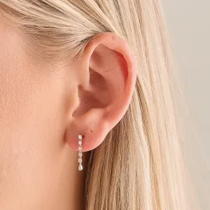 Diamond Prong Drop Earrings