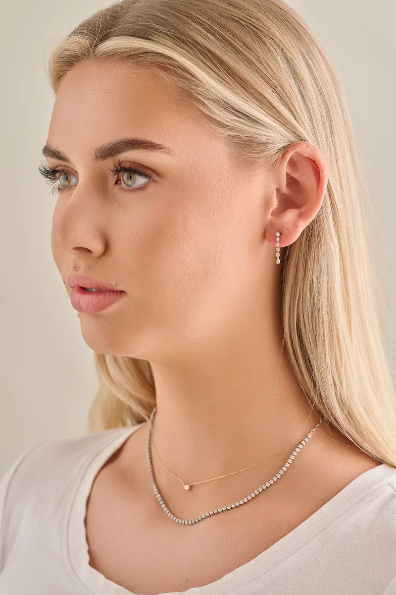 Diamond Prong Drop Earrings