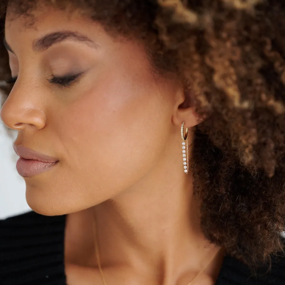Diamond Tennis Chain Earrings
