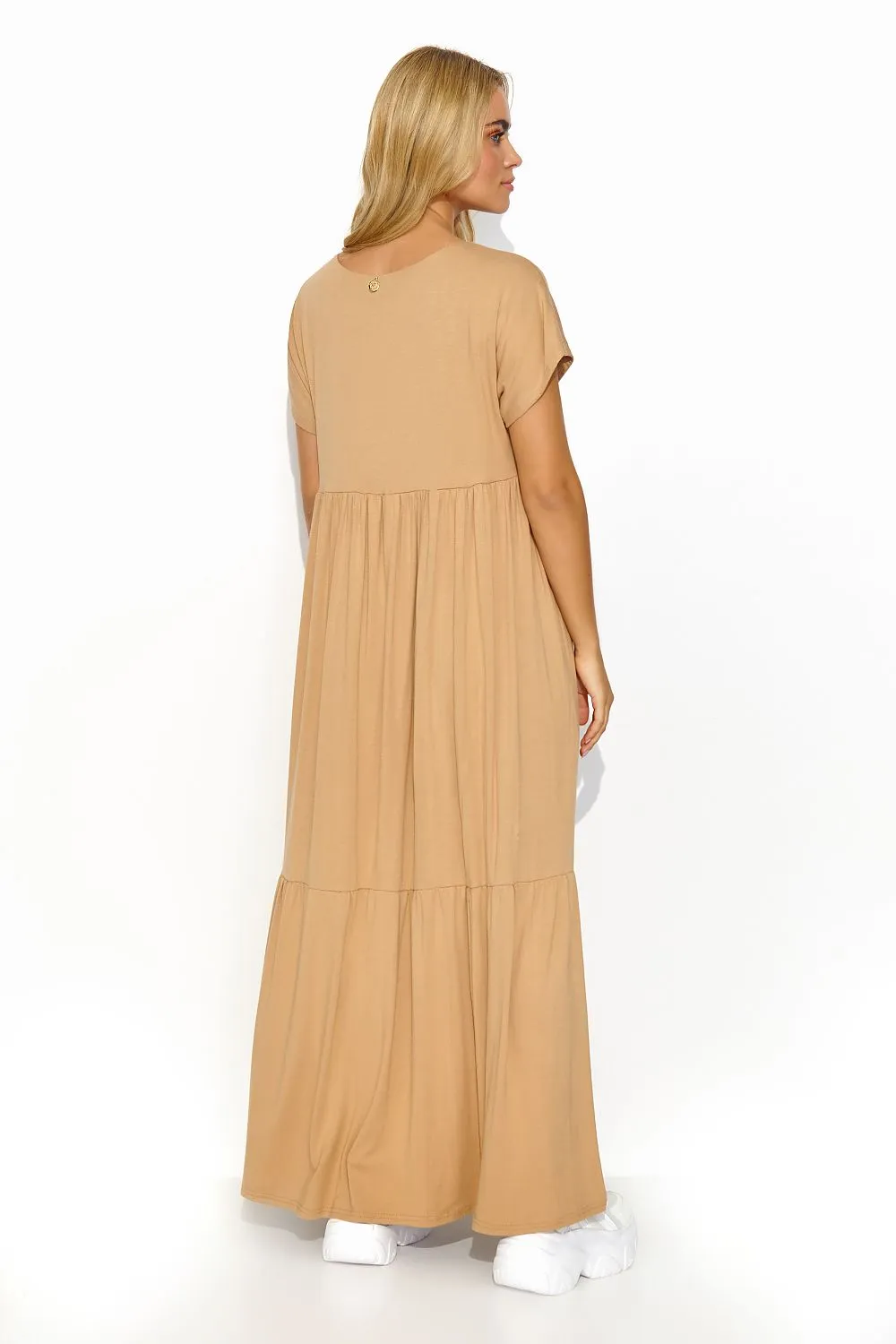 Draped V-Cut Maxi Dress