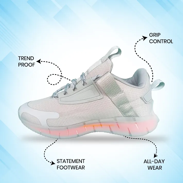 Duke 2031 Men's Sports Shoes - Off-White with Gradient Sole - Versatile Performance Sneakers
