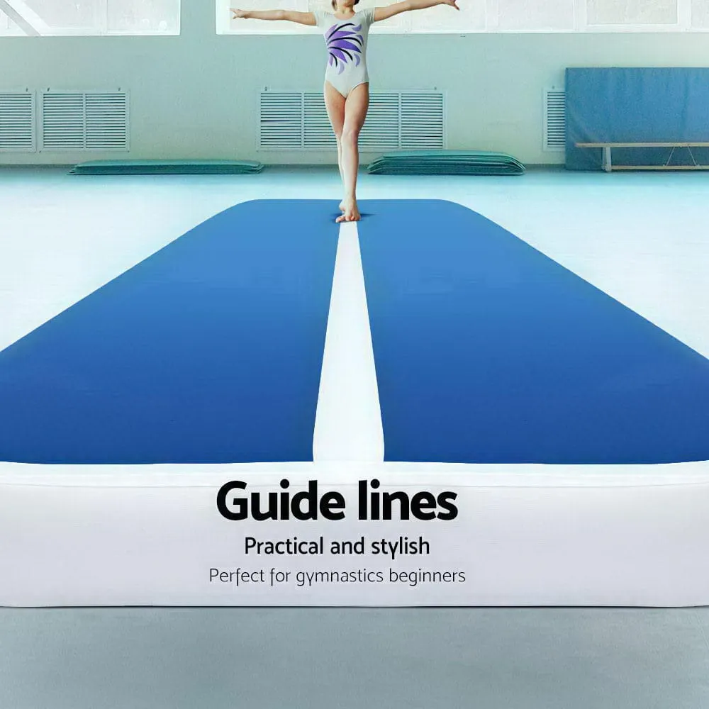 E FIT 4X1M Inflatable Air Track Mat 20CM Thick with Pump Tumbling Gymnastics Blue [ONLINE ONLY]