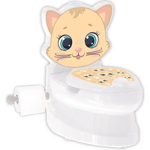 Educational Fun Toilet Bowl, Cat Design