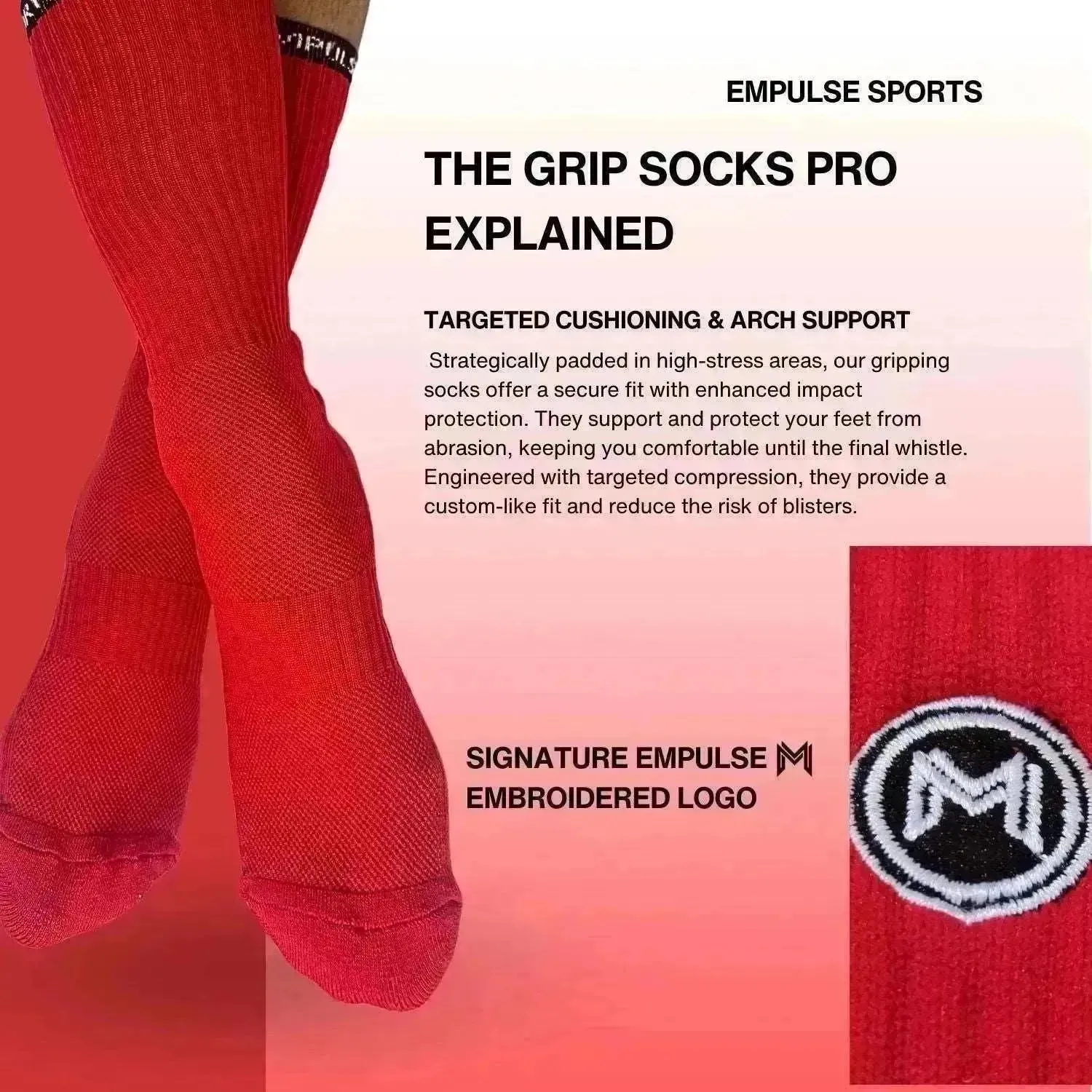 Empulse Grip Socks Pro – Blazing Red