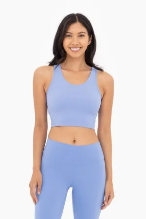 Essential Elongated Sports Bra- Blue Fog