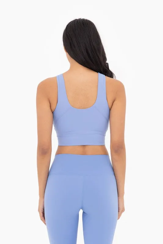 Essential Elongated Sports Bra- Blue Fog