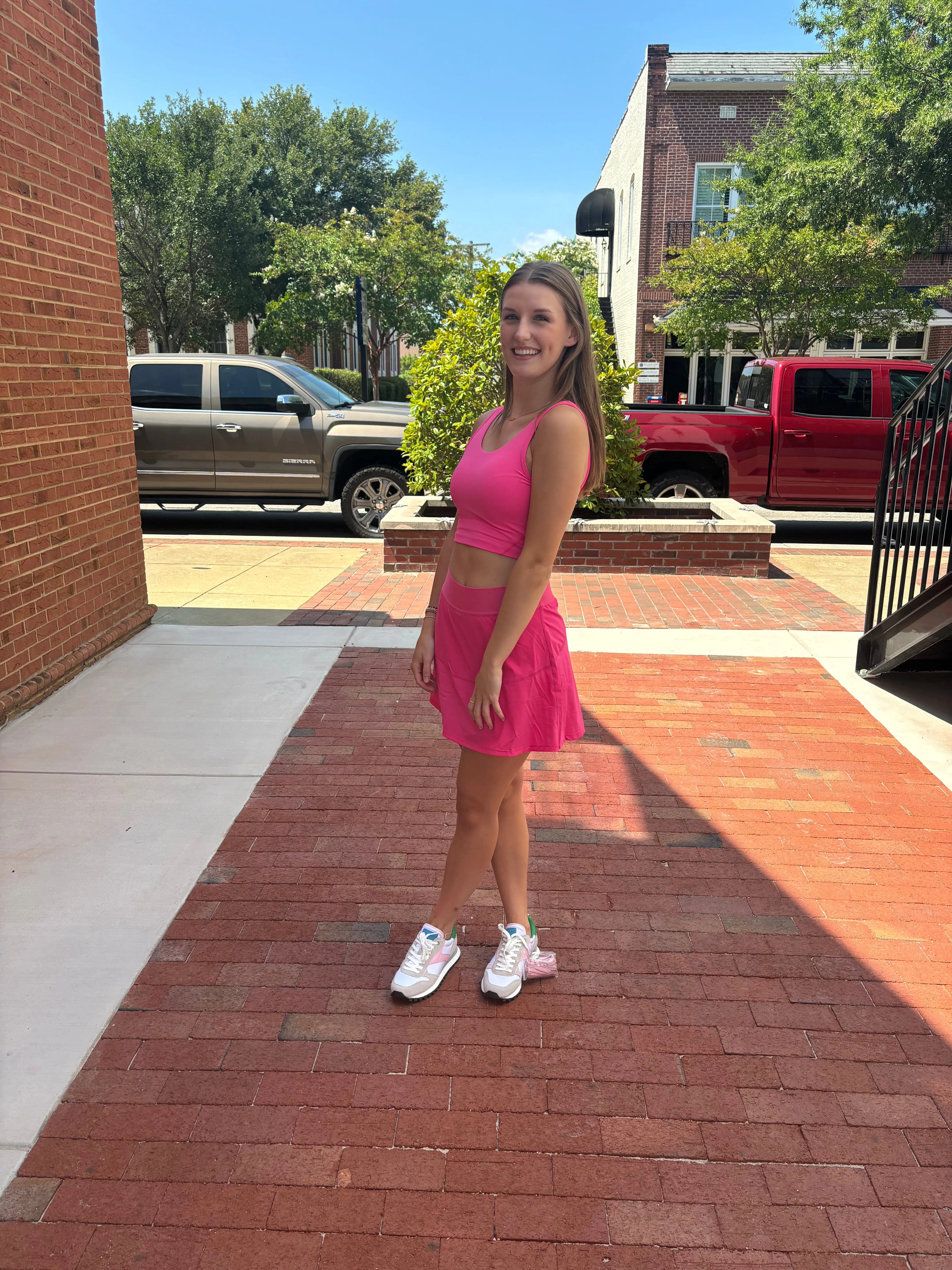 Essential Elongated Sports Bra- Hot Pink