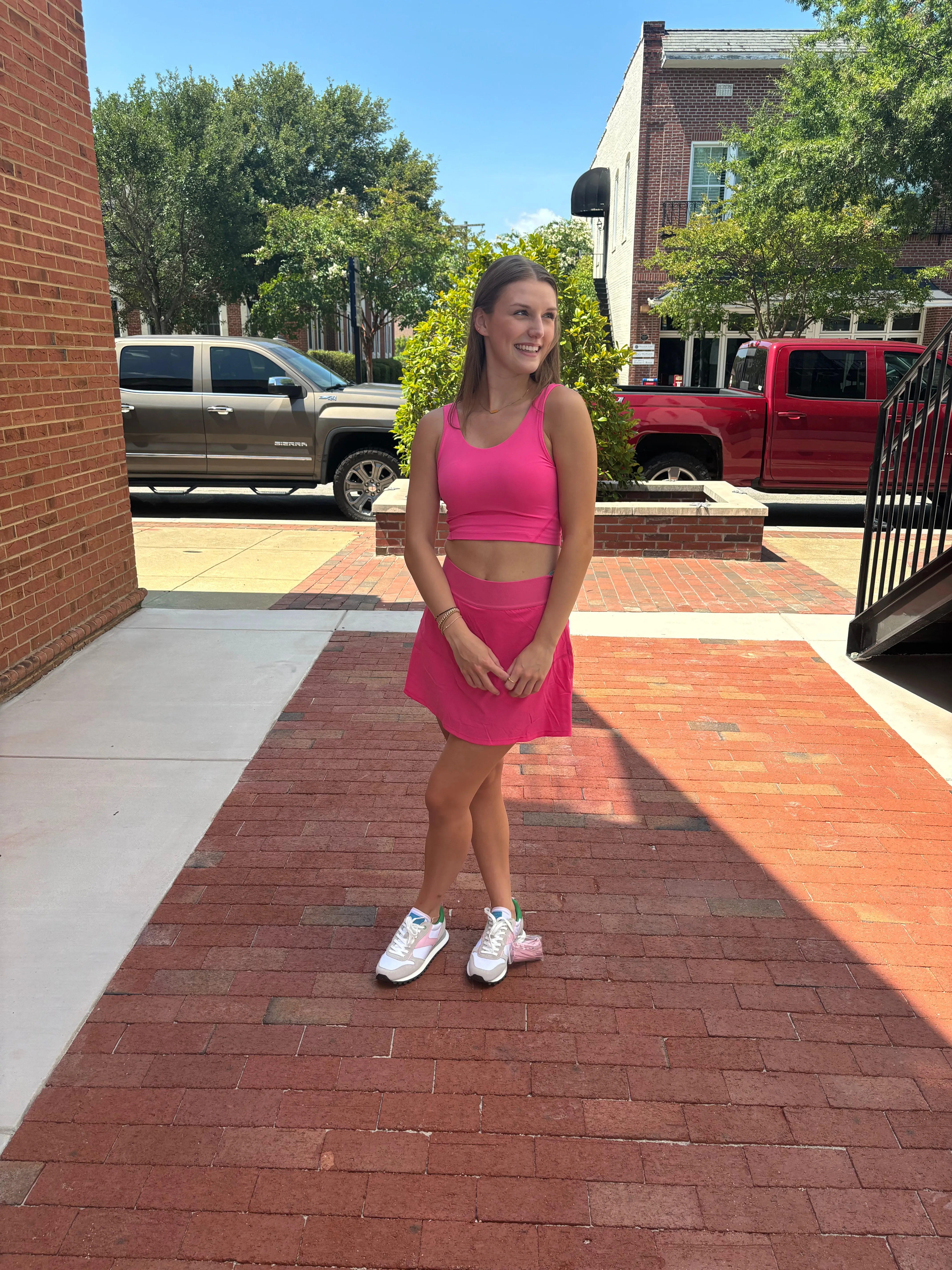 Essential Elongated Sports Bra- Hot Pink