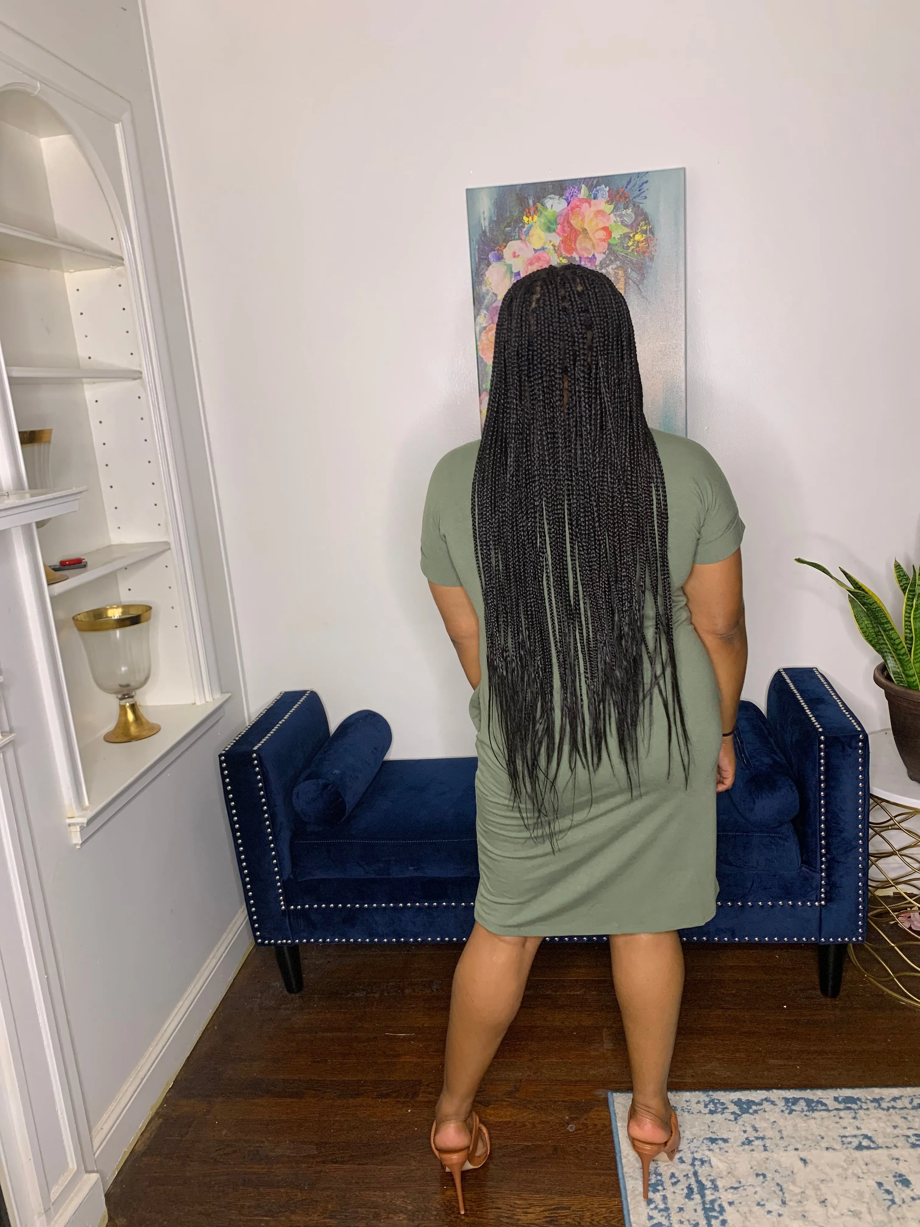 Essential T-shirt Dress- Green