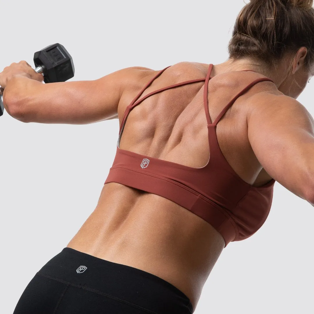 Exhale Sports Bra (Brick Red)