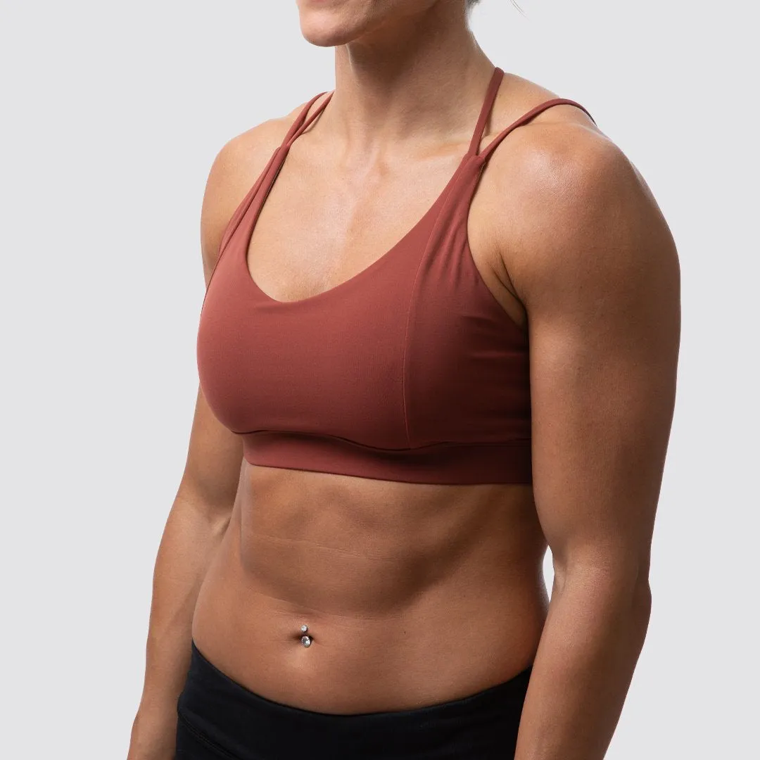 Exhale Sports Bra (Brick Red)