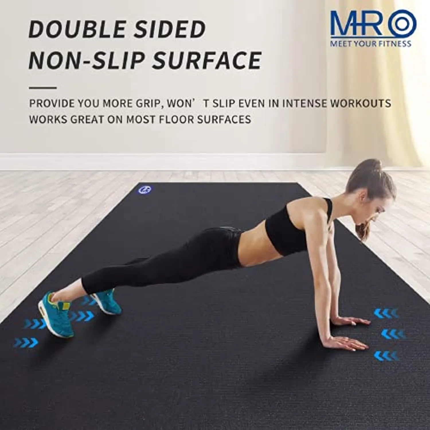 Extra Large Exercise Mat for Home Workout 84 x 54 inch, Shoe-Friendly, Non-Slip, Thick Gym Flooring Mats for All Intense Fitness - Ultra Durable